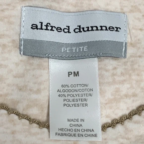 Alfred Dunner Multi-Color 3/4 Sleeve Cotton Blend Knit Top. PM - Picture 4 of 5